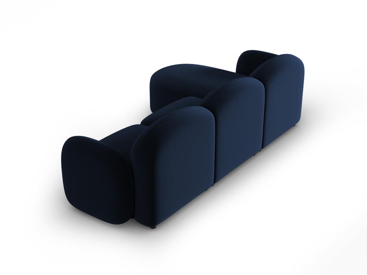Blair Velour Ecksofa rechts 4 Sitzer in Royal Blue-Casino präsentiert im Onlineshop von KAQTU Design AG. L-Sofa rechts ist von Micadoni