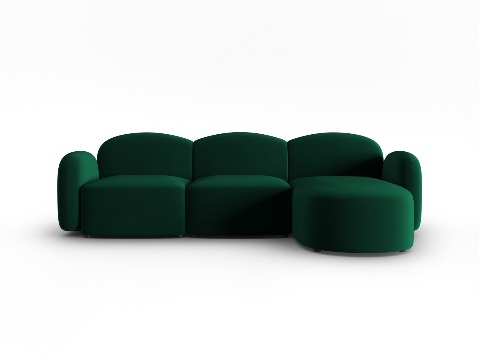 Elegantes, modernes Ecksofa Blair in Velours, 4-Sitzer, rechtsseitig, ideal für stilvolle und komfortable Wohnbereiche.