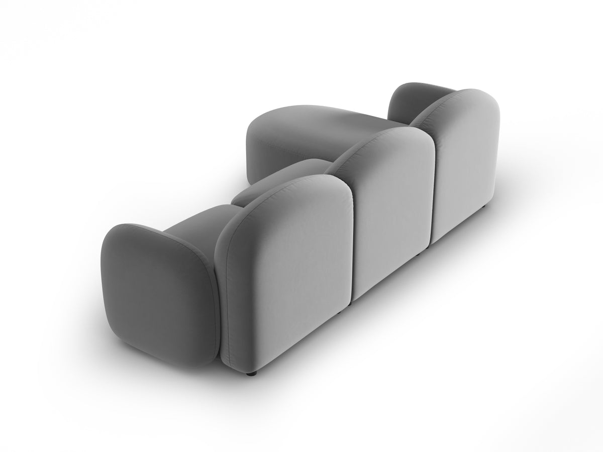 Blair Velour Ecksofa rechts 4 Sitzer in Light Grey-Casino präsentiert im Onlineshop von KAQTU Design AG. L-Sofa rechts ist von Micadoni