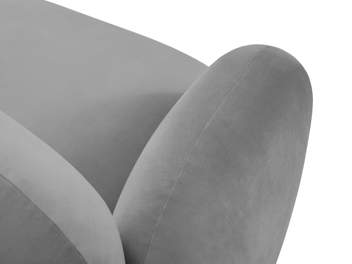 Blair Velour Ecksofa rechts 4 Sitzer in Light Grey-Casino präsentiert im Onlineshop von KAQTU Design AG. L-Sofa rechts ist von Micadoni