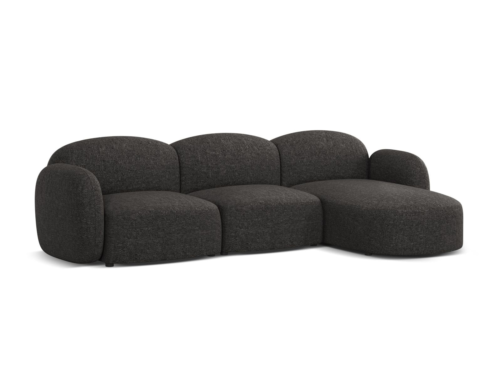 Stylisches 4-Sitzer Ecksofa rechts Blair in elegantem Anthrazit, ideal für moderne Wohnräume und gemütliche Abende.