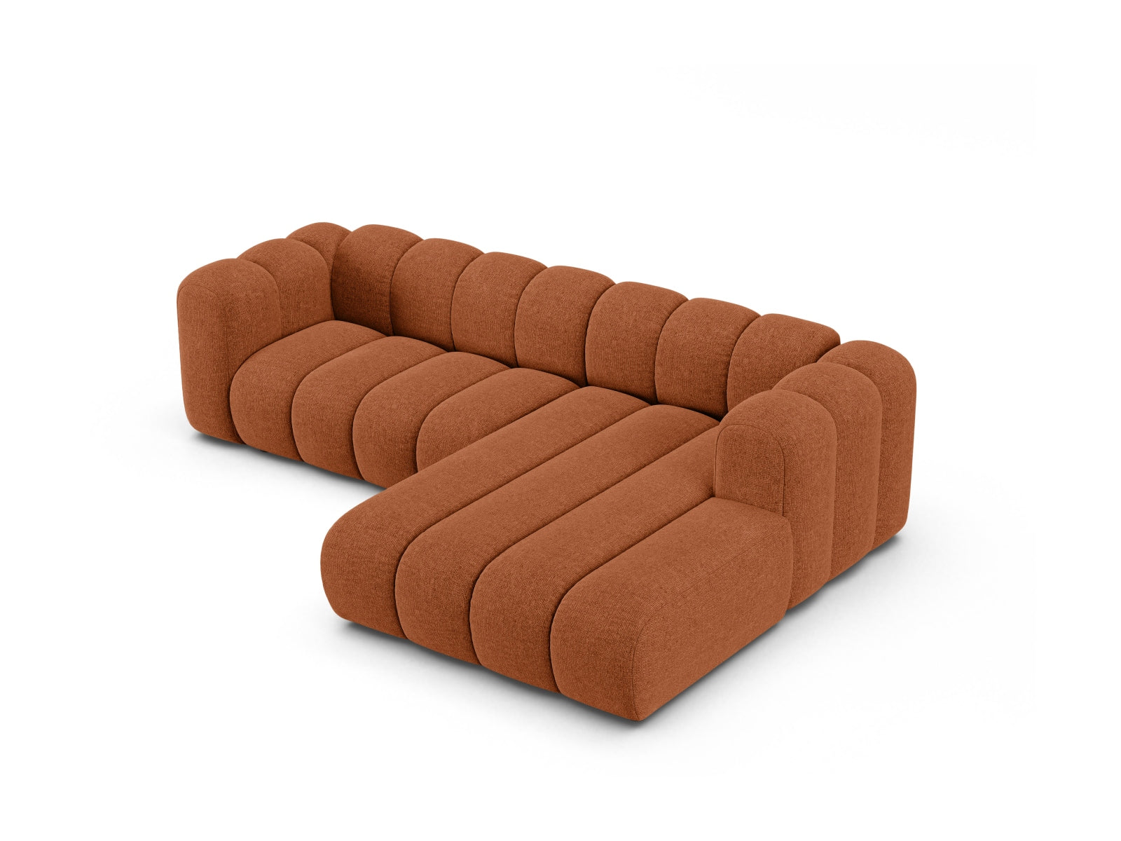 Modernes, modulares Ecksofa von Micadoni in Brick-Eden, bietet Platz für 4 Personen und verleiht jedem Raum eine stilvolle Note.