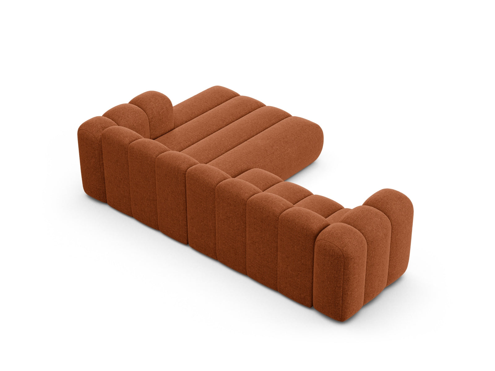 Elegantes, modulares Ecksofa von Micadoni in Brick-Eden, ideal für 4 Personen, kombiniert Komfort mit modernem Design.
