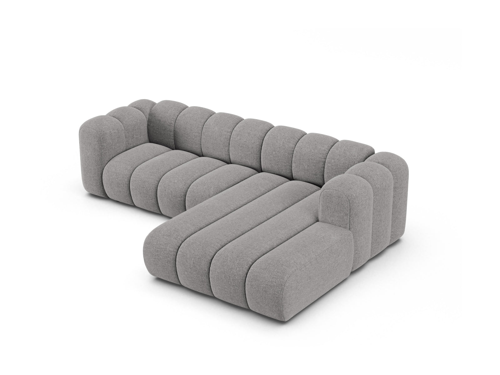 Modernes Lupine Modular Ecksofa rechts für 4 Personen in hellem Grau, perfekt für gemütliche und stilvolle Wohnzimmergestaltung.
