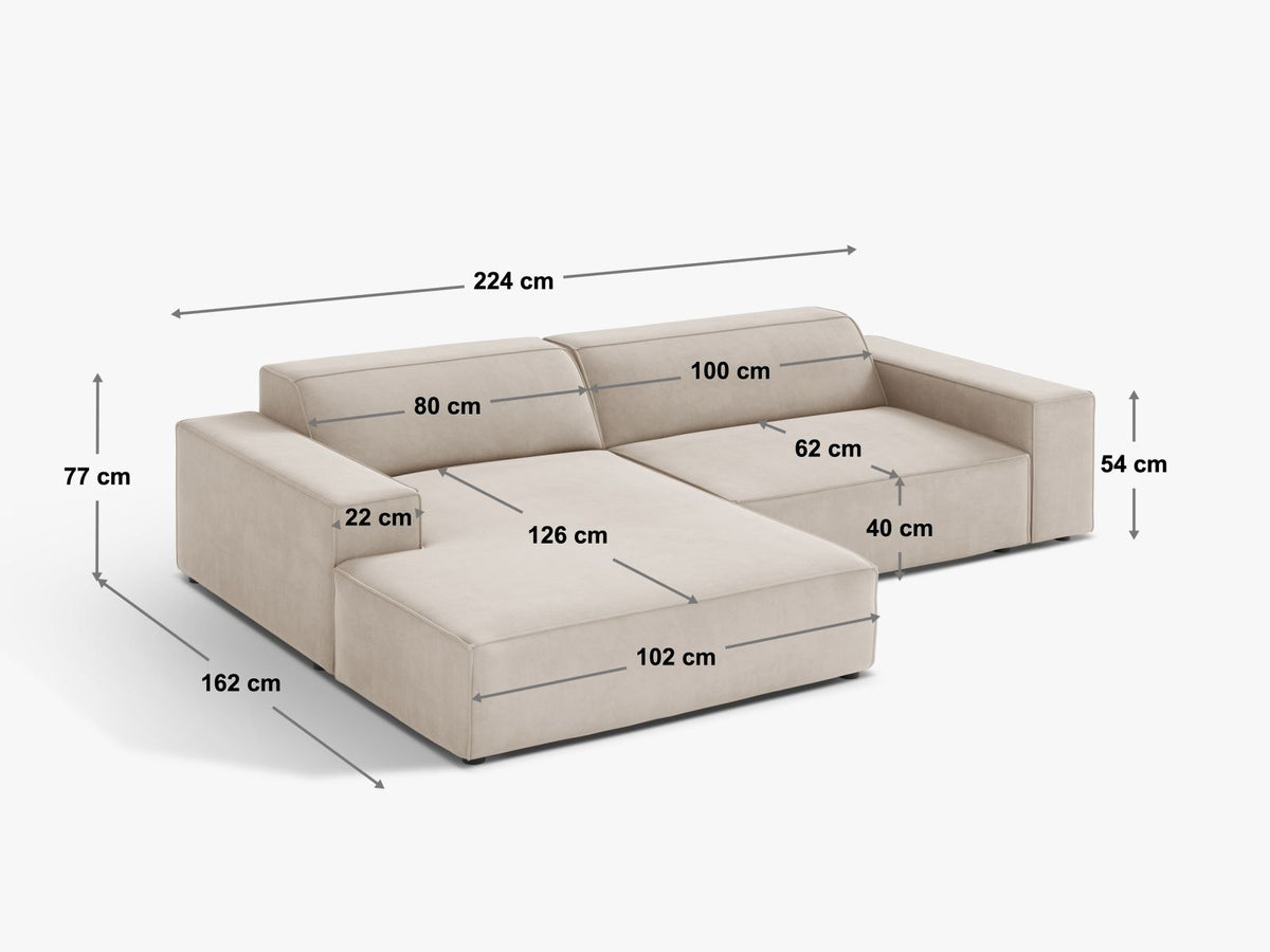 3-Sitzer Ecksofa rechts Jodie in Cappuccino-Liberty präsentiert im Onlineshop von KAQTU Design AG. Ecksofa rechts ist von Micadoni