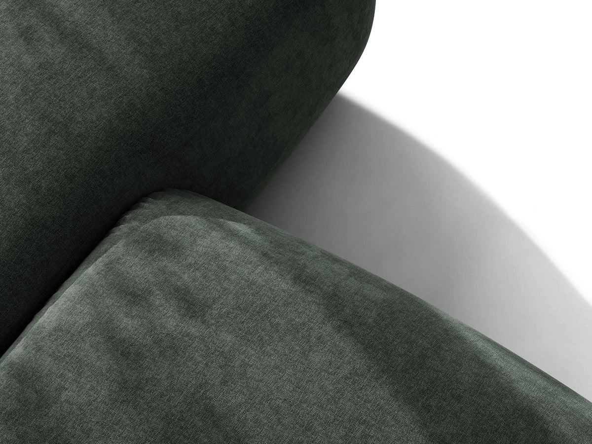 Beiges L-Sofa Ophelia von Micadoni mit Liberty-Stoffbezug, schwarzen Kunststoffbeinen und niedriger Rückenlehne, Ausrichtung rechts.