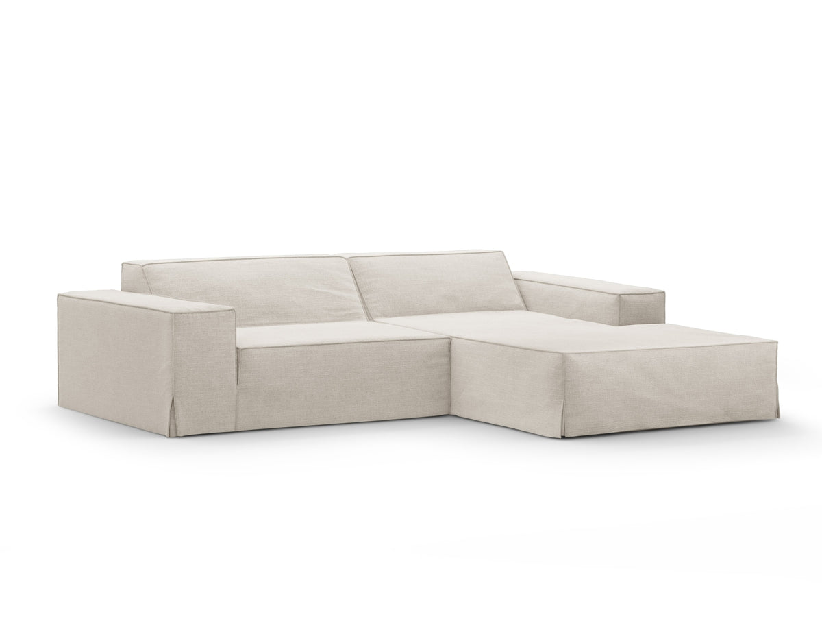 Jodie Modular Ecksofa rechts 3 Sitzer mit abnehmbaren Bezug in Natural-LINS präsentiert im Onlineshop von KAQTU Design AG. L-Sofa rechts ist von Micadoni