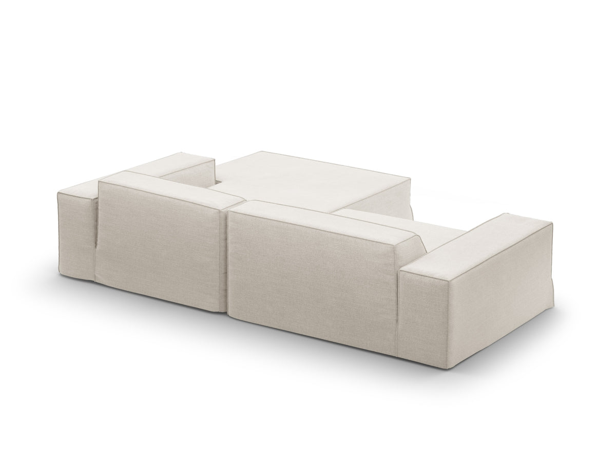Jodie Modular Ecksofa rechts 3 Sitzer mit abnehmbaren Bezug in Natural-LINS präsentiert im Onlineshop von KAQTU Design AG. L-Sofa rechts ist von Micadoni