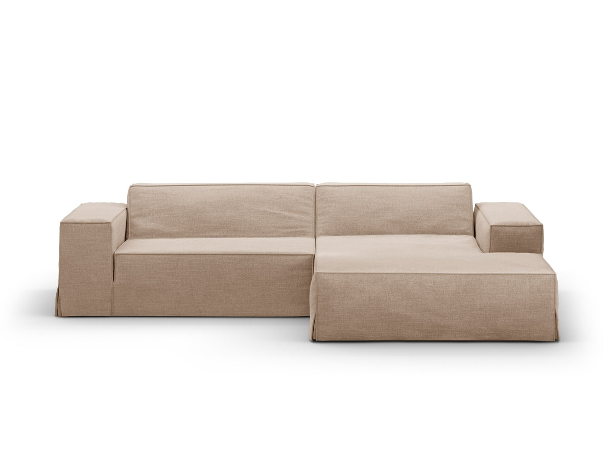 Jodie Modular Ecksofa rechts 3 Sitzer mit abnehmbaren Bezug in Sand-LINS präsentiert im Onlineshop von KAQTU Design AG. L-Sofa rechts ist von Micadoni