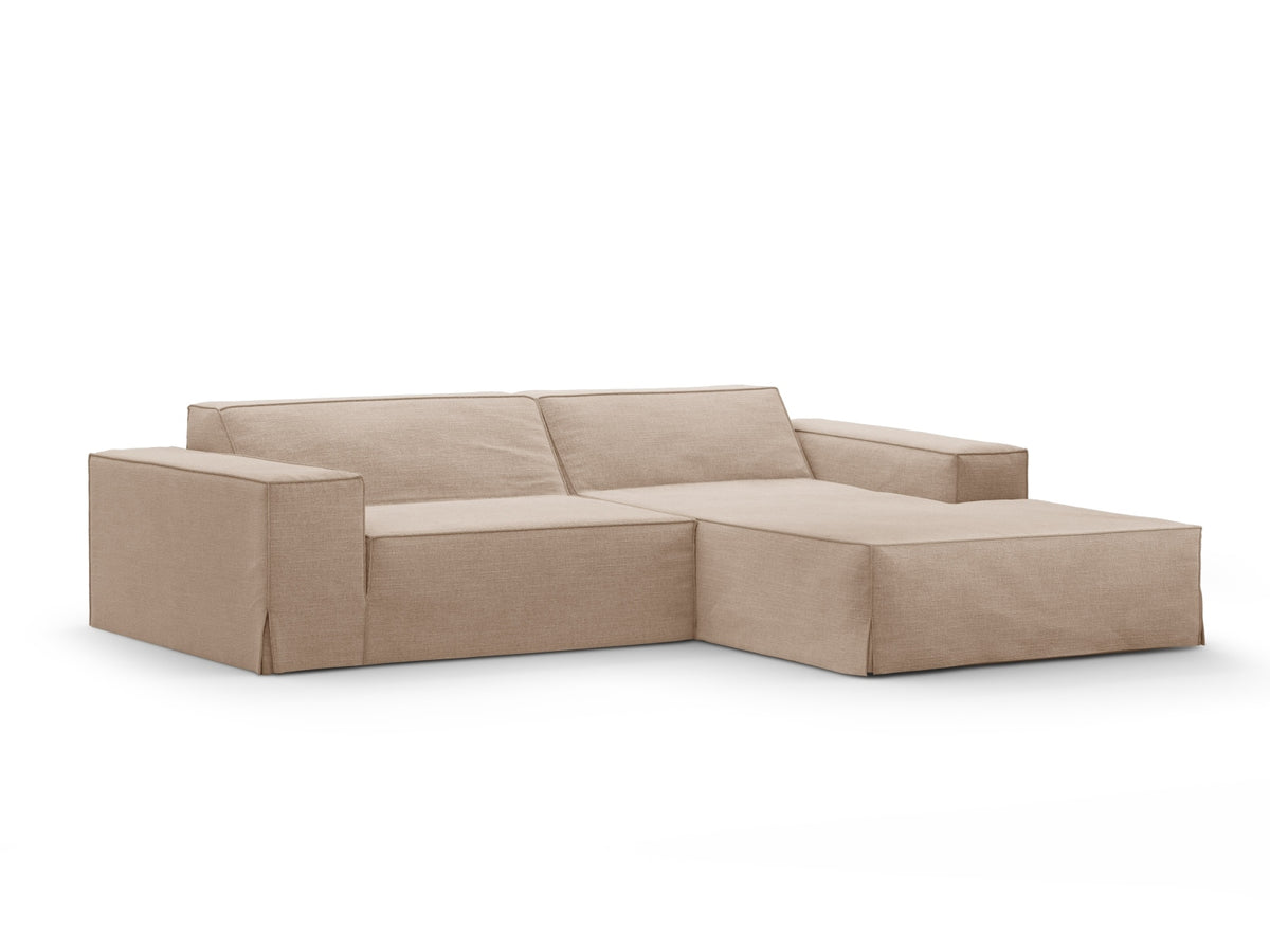 Jodie Modular Ecksofa rechts 3 Sitzer mit abnehmbaren Bezug in Sand-LINS präsentiert im Onlineshop von KAQTU Design AG. L-Sofa rechts ist von Micadoni