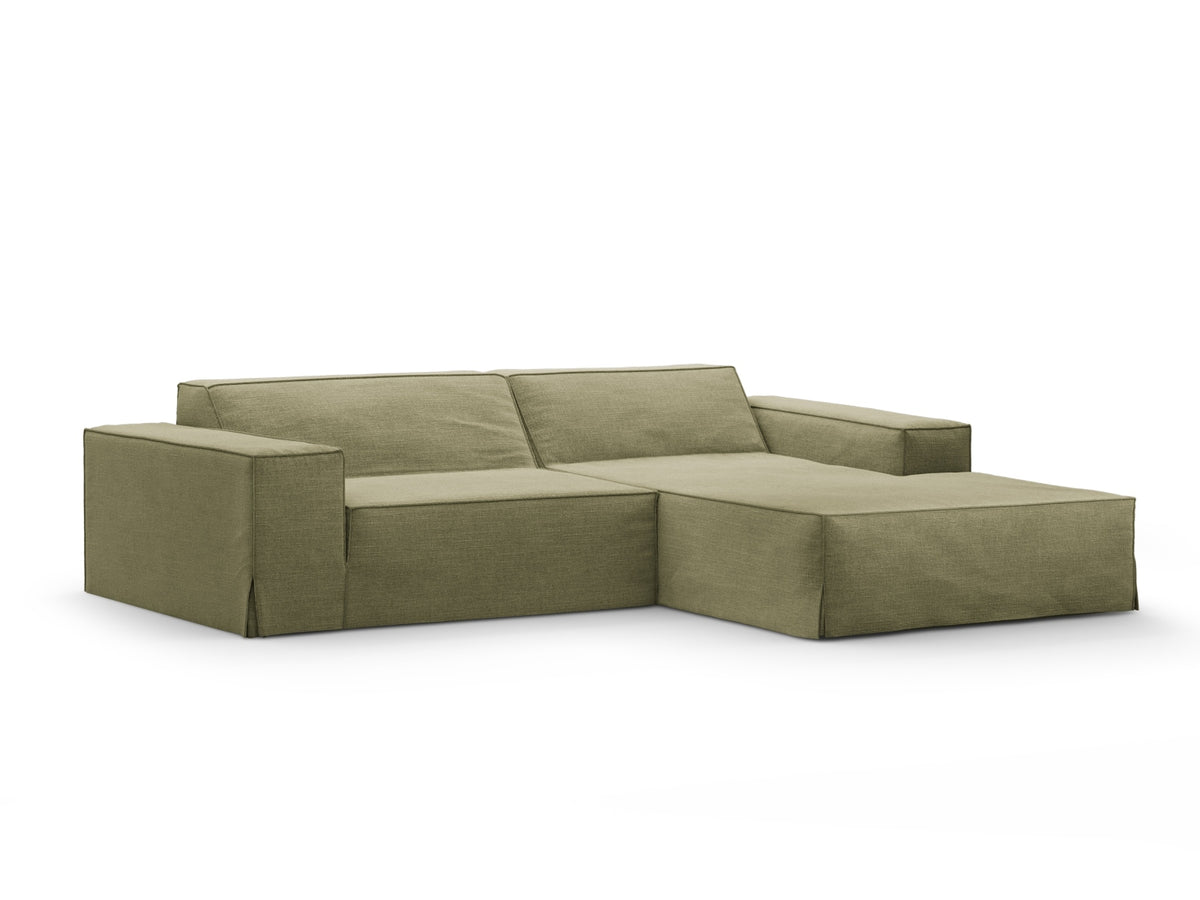 Jodie Modular Ecksofa rechts 3 Sitzer mit abnehmbaren Bezug in Light Green-LINS präsentiert im Onlineshop von KAQTU Design AG. L-Sofa rechts ist von Micadoni