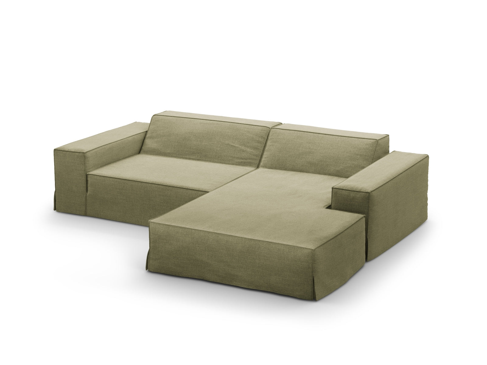Jodie Modular Ecksofa rechts 3 Sitzer in Light Green präsentiert im Onlineshop von KAQTU Design AG. Ecksofa rechts ist von Micadoni