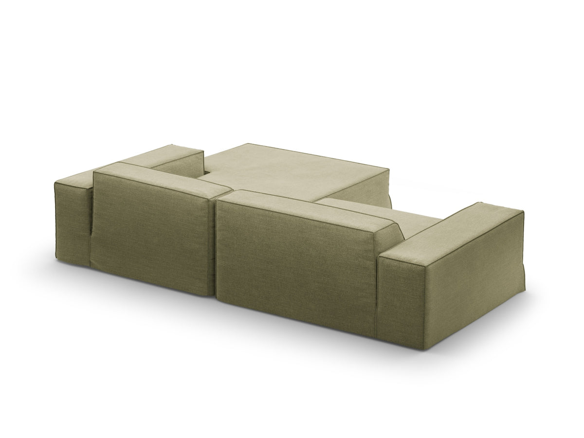 Jodie Modular Ecksofa rechts 3 Sitzer mit abnehmbaren Bezug in Light Green-LINS präsentiert im Onlineshop von KAQTU Design AG. L-Sofa rechts ist von Micadoni