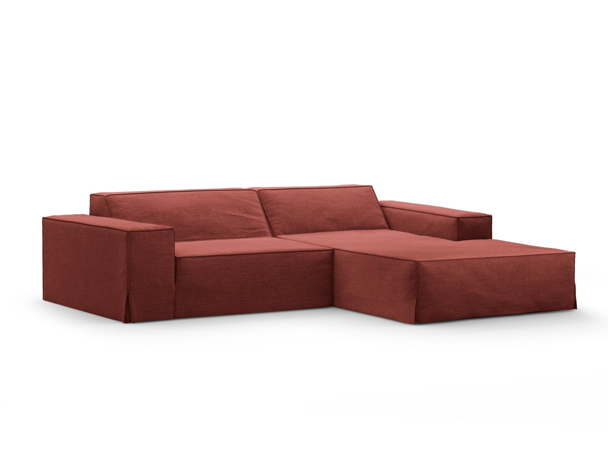 Jodie Modular Ecksofa rechts 3 Sitzer mit abnehmbaren Bezug in Cherrywood-LINS präsentiert im Onlineshop von KAQTU Design AG. L-Sofa rechts ist von Micadoni