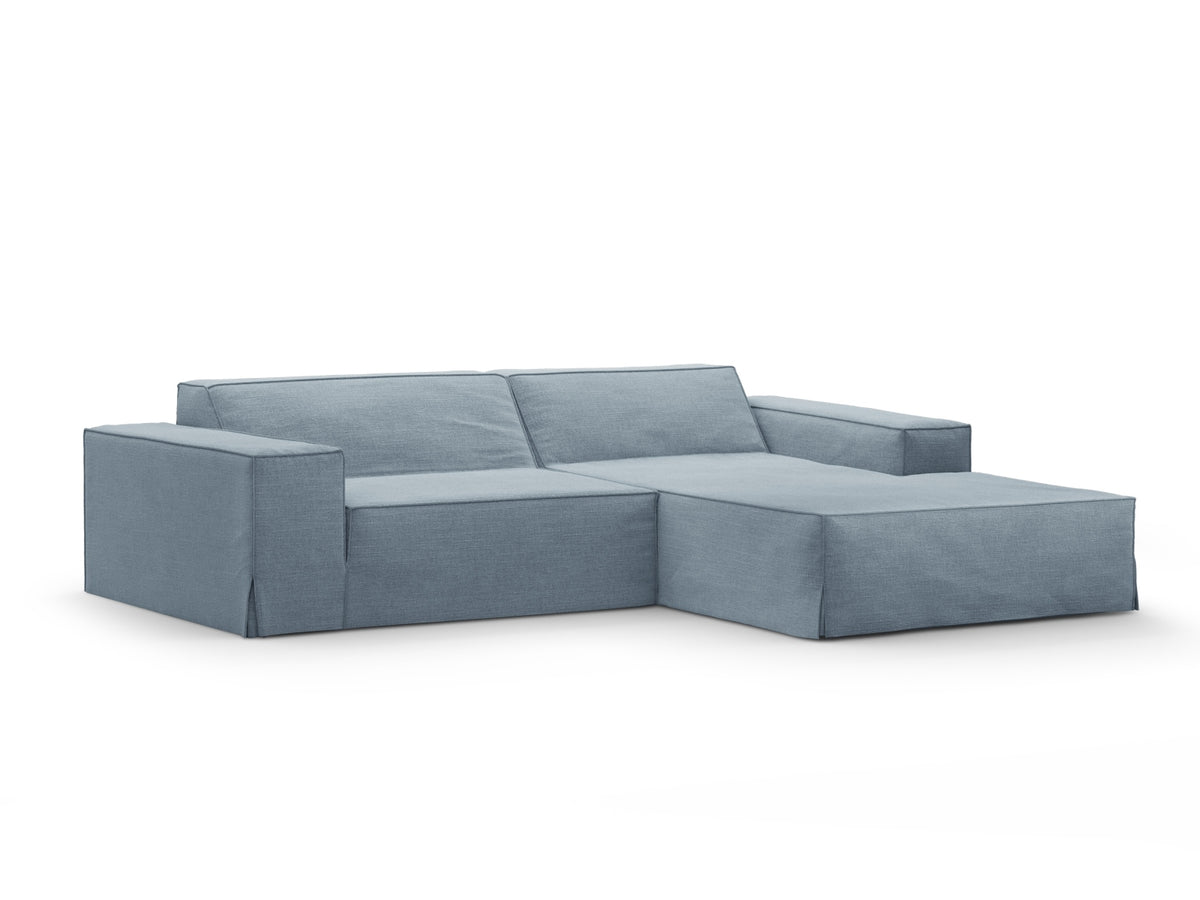 Jodie Modular Ecksofa rechts 3 Sitzer mit abnehmbaren Bezug in Muted Blue-LINS präsentiert im Onlineshop von KAQTU Design AG. L-Sofa rechts ist von Micadoni