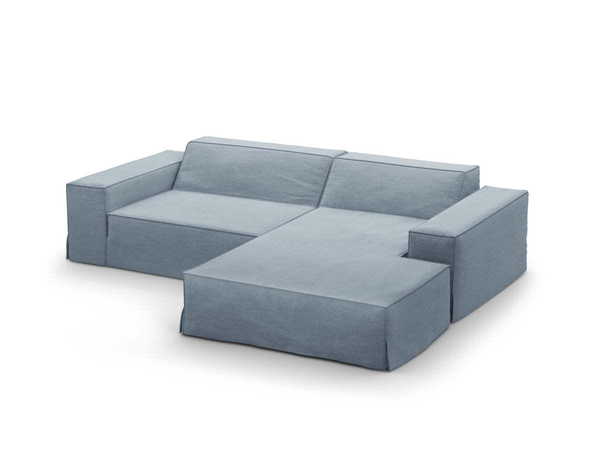 Jodie Modular Ecksofa rechts 3 Sitzer mit abnehmbaren Bezug in Muted Blue-LINS präsentiert im Onlineshop von KAQTU Design AG. L-Sofa rechts ist von Micadoni