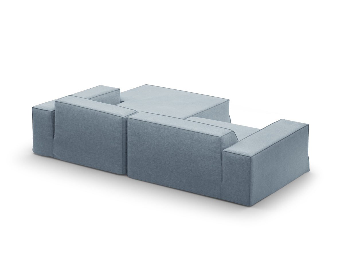 Jodie Modular Ecksofa rechts 3 Sitzer mit abnehmbaren Bezug in Muted Blue-LINS präsentiert im Onlineshop von KAQTU Design AG. L-Sofa rechts ist von Micadoni