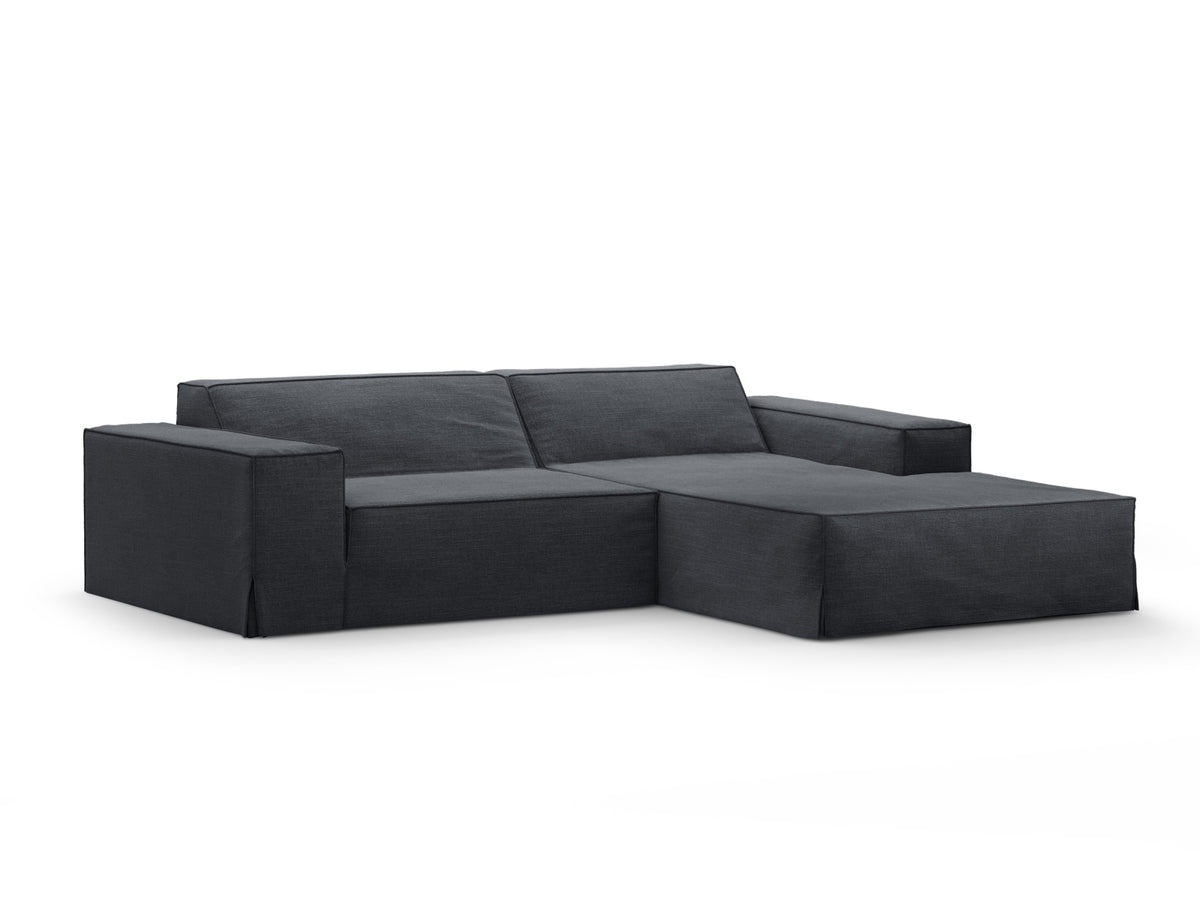 Jodie Modular Ecksofa rechts 3 Sitzer mit abnehmbaren Bezug in Grey und Blue-LINS präsentiert im Onlineshop von KAQTU Design AG. L-Sofa rechts ist von Micadoni