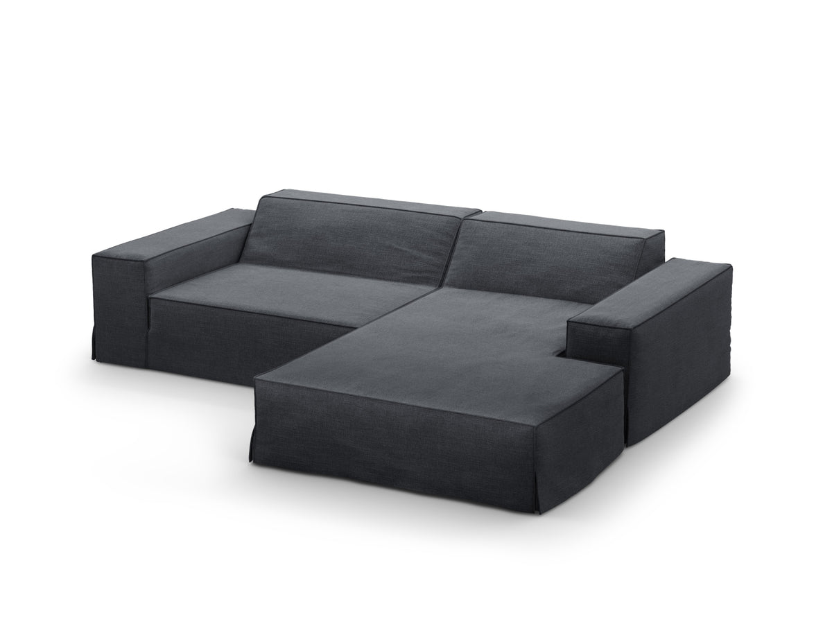 Jodie Modular Ecksofa rechts 3 Sitzer mit abnehmbaren Bezug in Grey und Blue-LINS präsentiert im Onlineshop von KAQTU Design AG. L-Sofa rechts ist von Micadoni