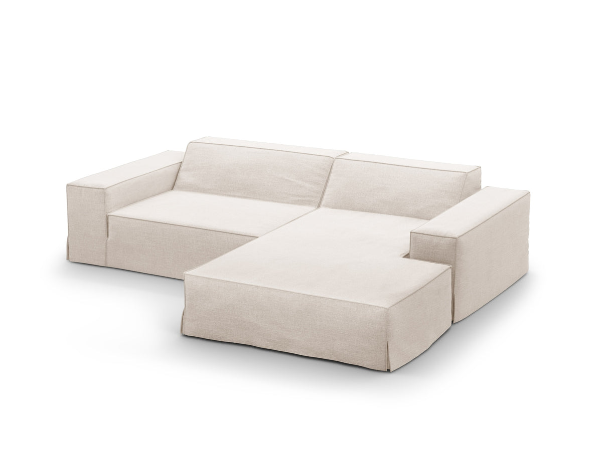 Jodie Modular Ecksofa rechts 3 Sitzer mit abnehmbaren Bezug in Beige-LINS präsentiert im Onlineshop von KAQTU Design AG. Ecksofa rechts ist von Micadoni