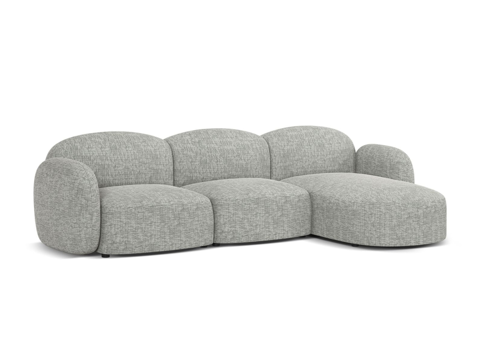 Modernes 4-Sitzer Ecksofa rechts Blair in elegantem Warm Grey, ideal für stilvolle Wohnräume und gemütliche Abende.