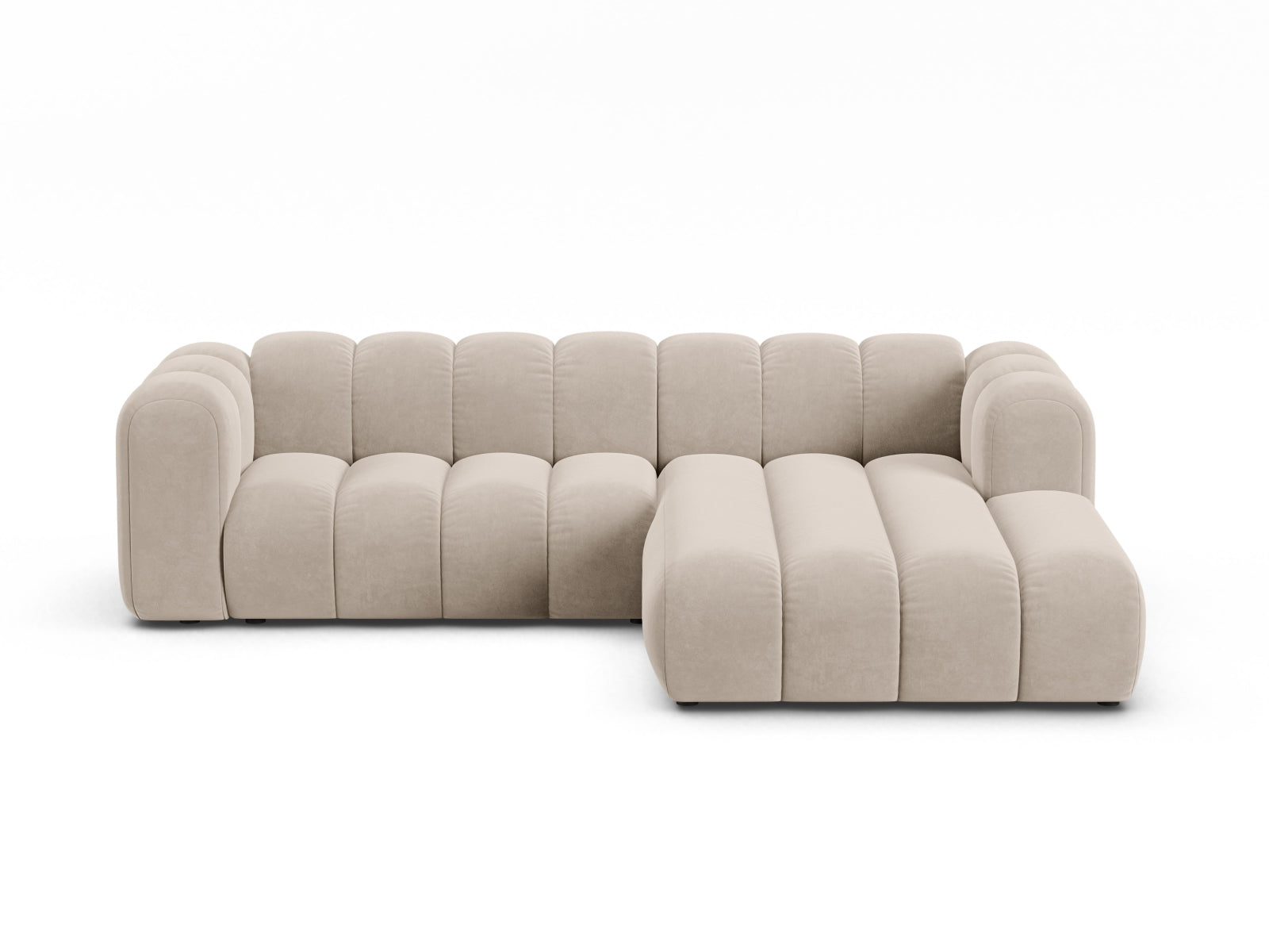 Lupine Velour Modular Ecksofa rechts 4 Sitzer in Beige präsentiert im Onlineshop von KAQTU Design AG. Ecksofa rechts ist von Micadoni