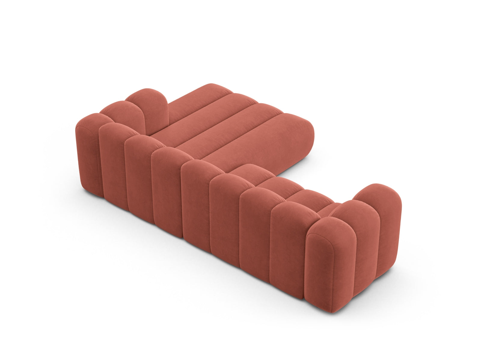 Elegantes, modulares Ecksofa Lupine in Coral-Salvador, 4-Sitzer, ideal für gesellige Runden und stilvolle Einrichtung.