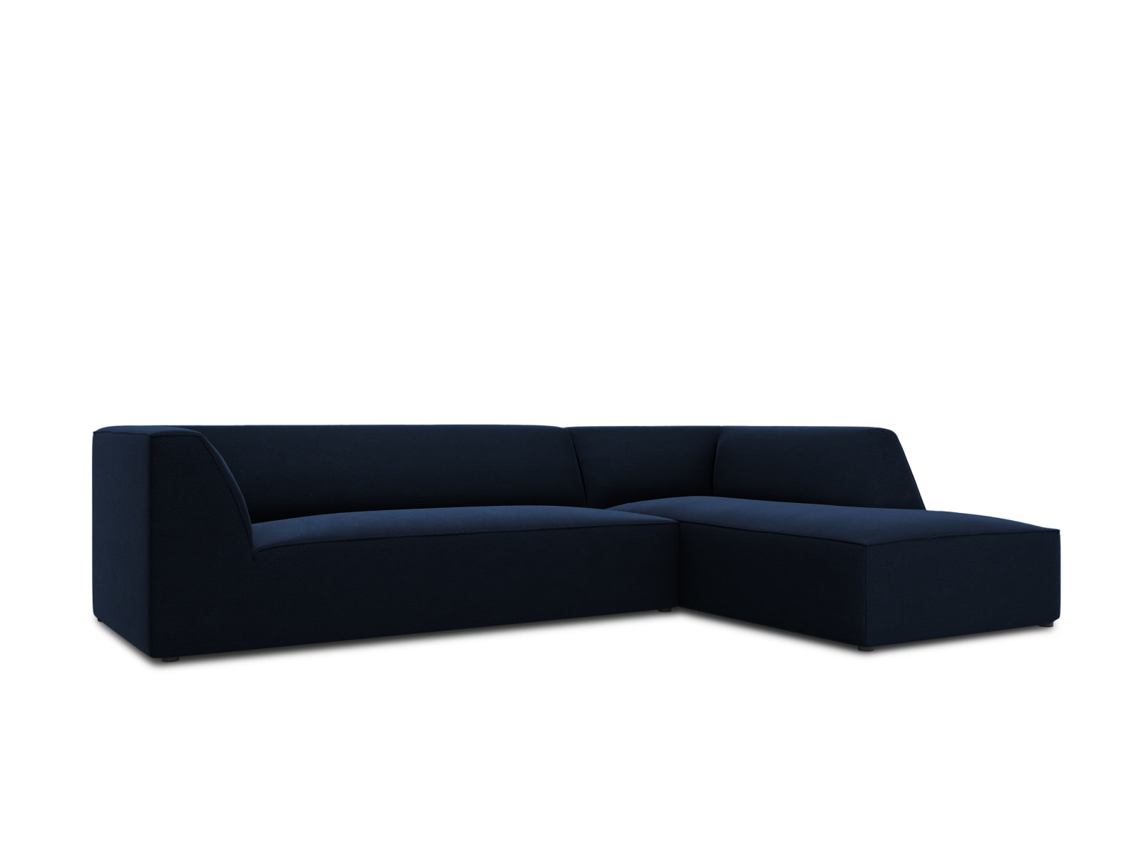 Stylisches modulares Ecksofa in luxuriösem Ruby Velour, rechte Ausführung, perfekt für gemütliche und stilvolle Wohnambiente.