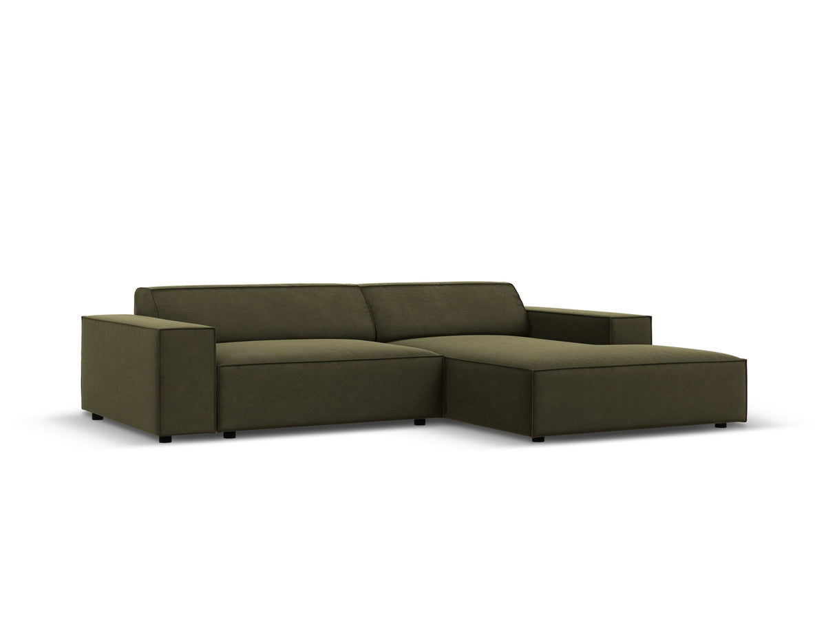 Jodie Velour modulares Ecksofa rechts 3 Sitzer in Green-Bluvel präsentiert im Onlineshop von KAQTU Design AG. L-Sofa rechts ist von Micadoni