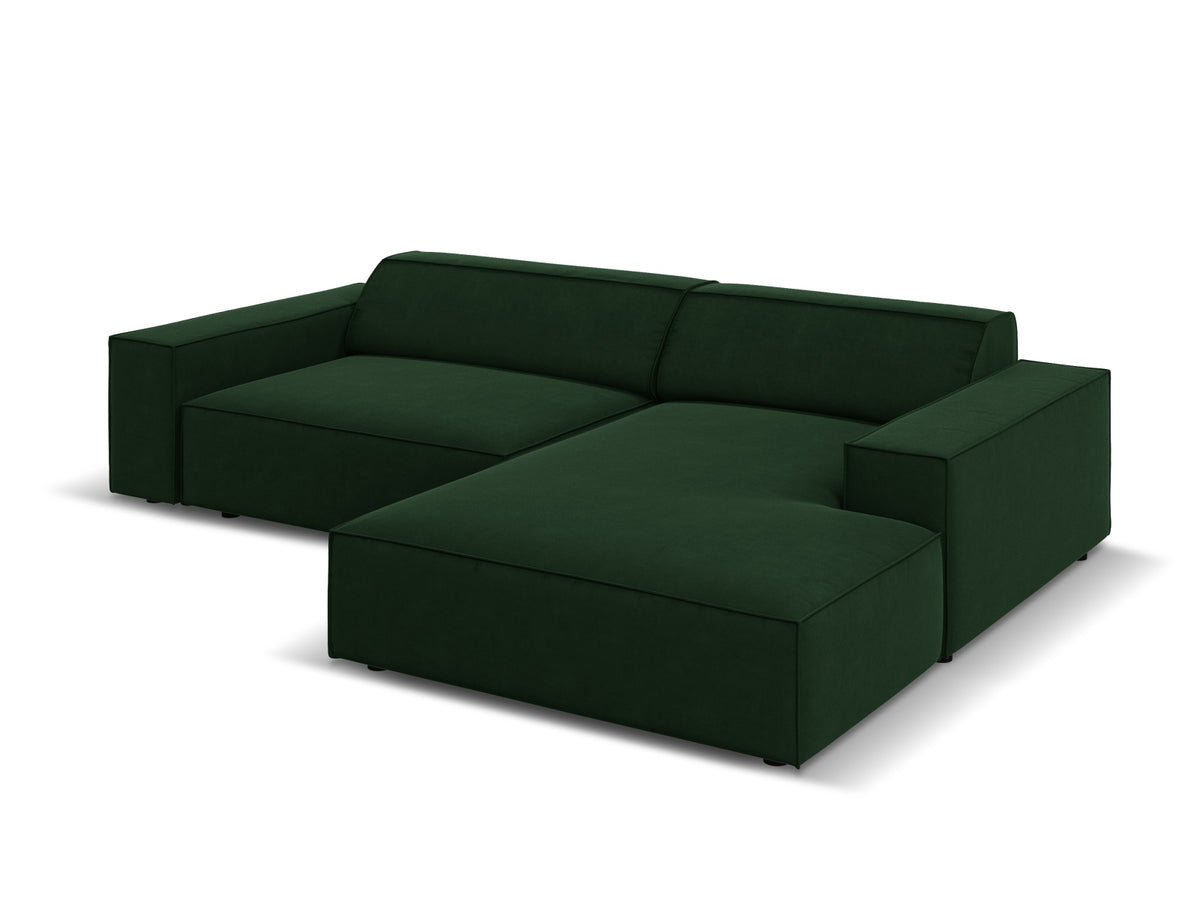 Jodie Velour modulares Ecksofa rechts 3 Sitzer in Bottle Green-Bluvel präsentiert im Onlineshop von KAQTU Design AG. L-Sofa rechts ist von Micadoni