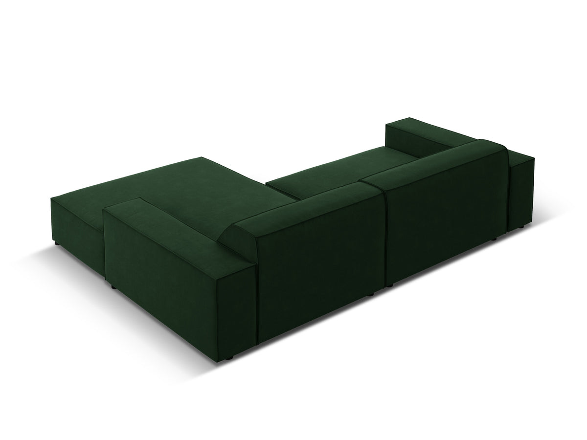 Jodie Velour modulares Ecksofa rechts 3 Sitzer in Bottle Green-Bluvel präsentiert im Onlineshop von KAQTU Design AG. L-Sofa rechts ist von Micadoni