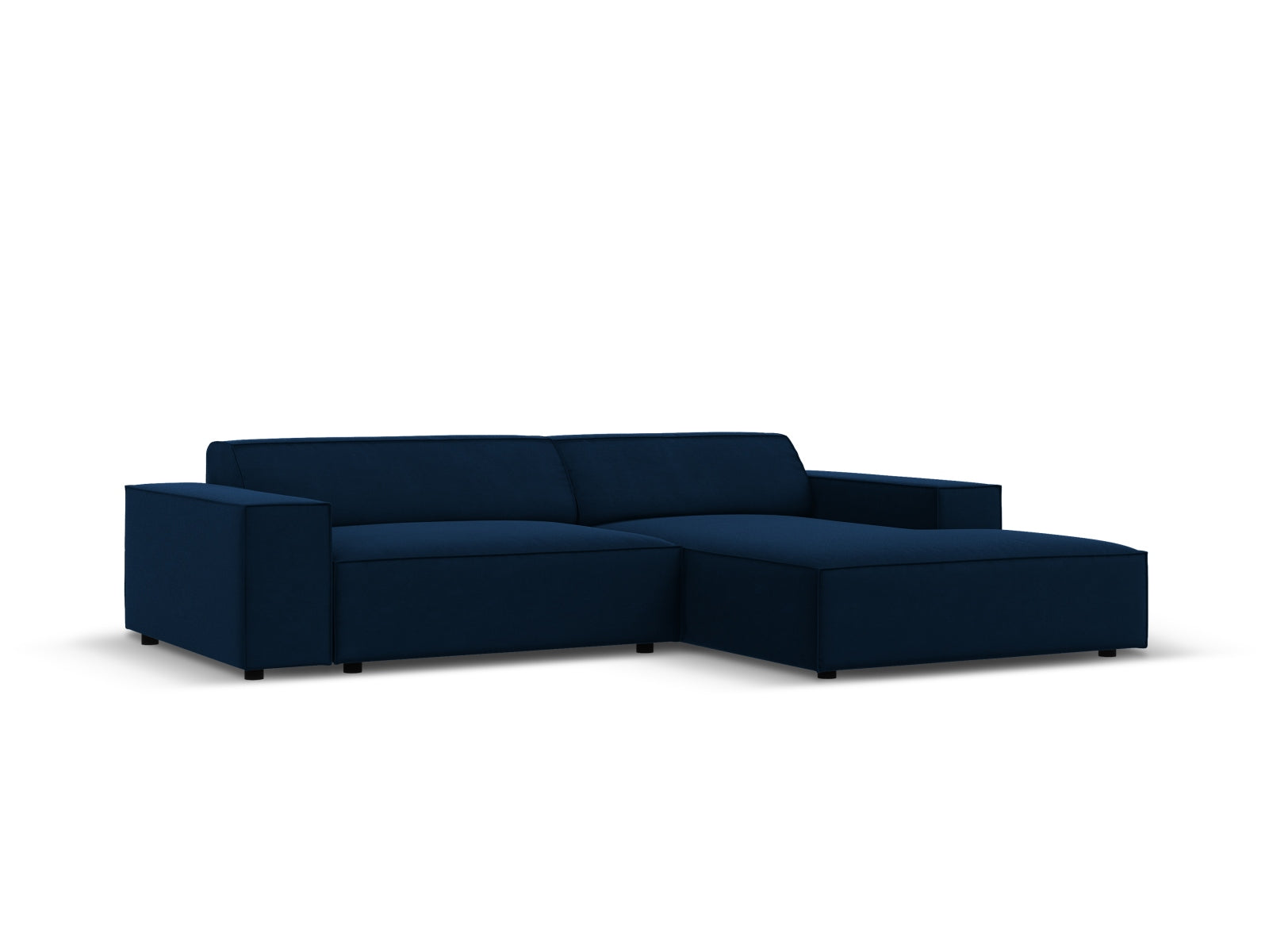 Jodie Velour modulares Ecksofa rechts 3 Sitzer in Royal Blue-Bluvel präsentiert im Onlineshop von KAQTU Design AG. L-Sofa rechts ist von Micadoni