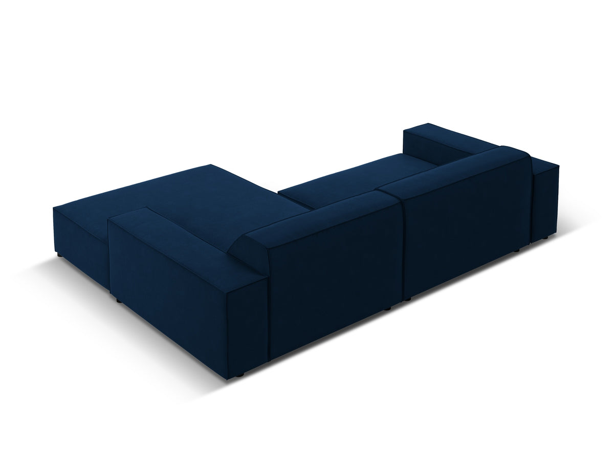 Jodie Velour modulares Ecksofa rechts 3 Sitzer in Royal Blue-Bluvel präsentiert im Onlineshop von KAQTU Design AG. L-Sofa rechts ist von Micadoni
