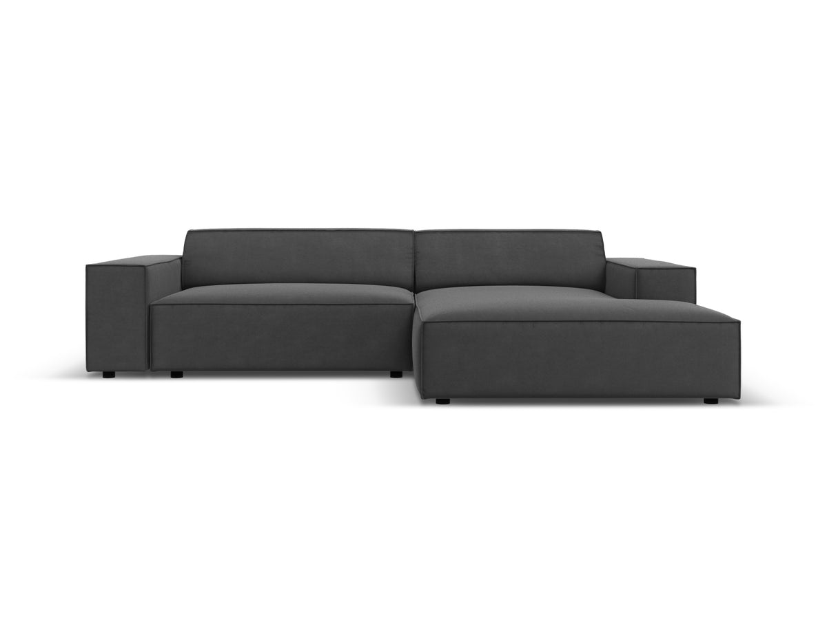Jodie Velour modulares Ecksofa rechts 3 Sitzer in Grey-Bluvel präsentiert im Onlineshop von KAQTU Design AG. L-Sofa rechts ist von Micadoni