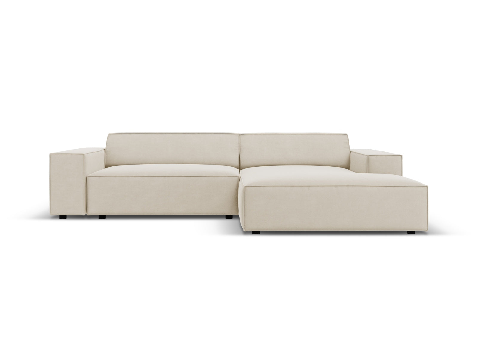 Modulares Ecksofa "Jodie" in edlem Velours, rechtsseitig, perfekt für moderne Wohnkonzepte und gemütliche Abende.