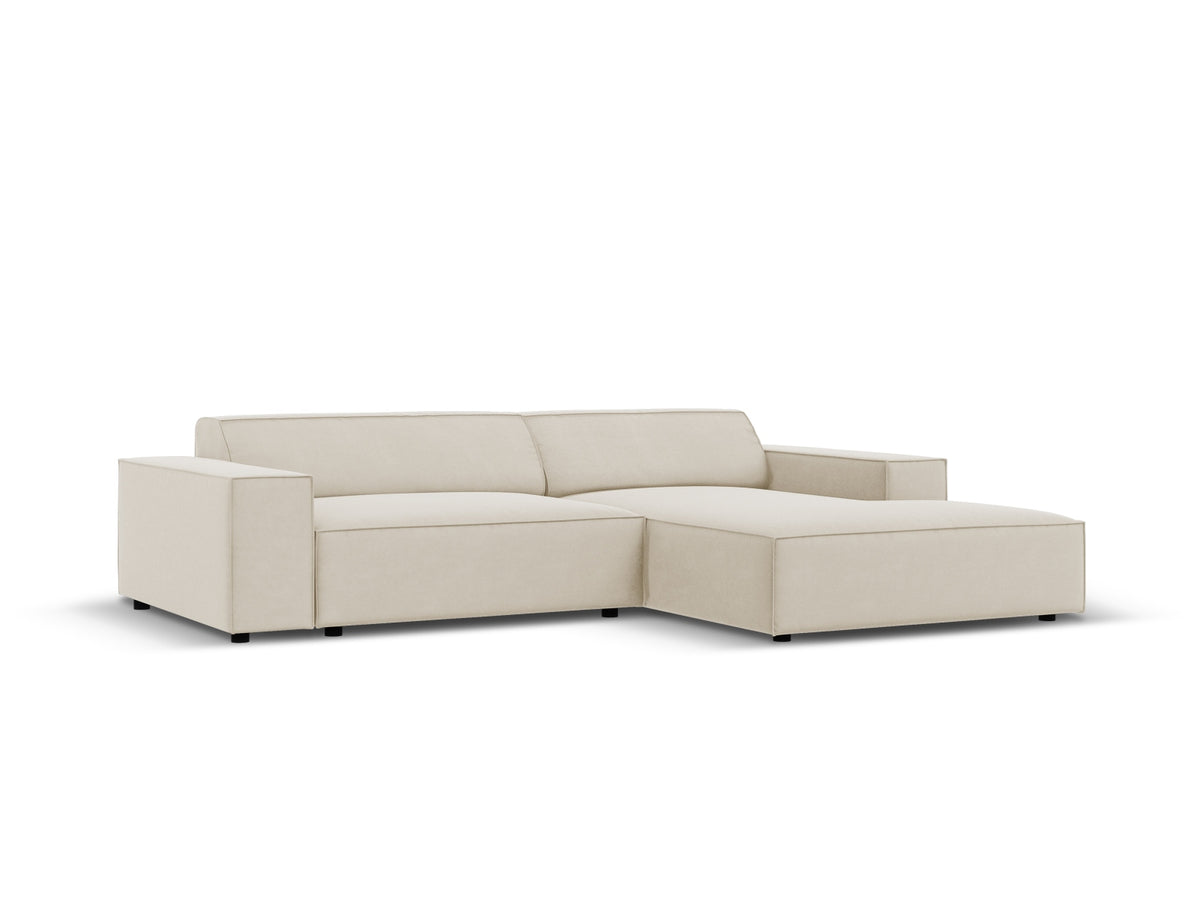 Jodie Velour modulares Ecksofa rechts 3 Sitzer in Dark Beige-Bluvel präsentiert im Onlineshop von KAQTU Design AG. L-Sofa rechts ist von Micadoni