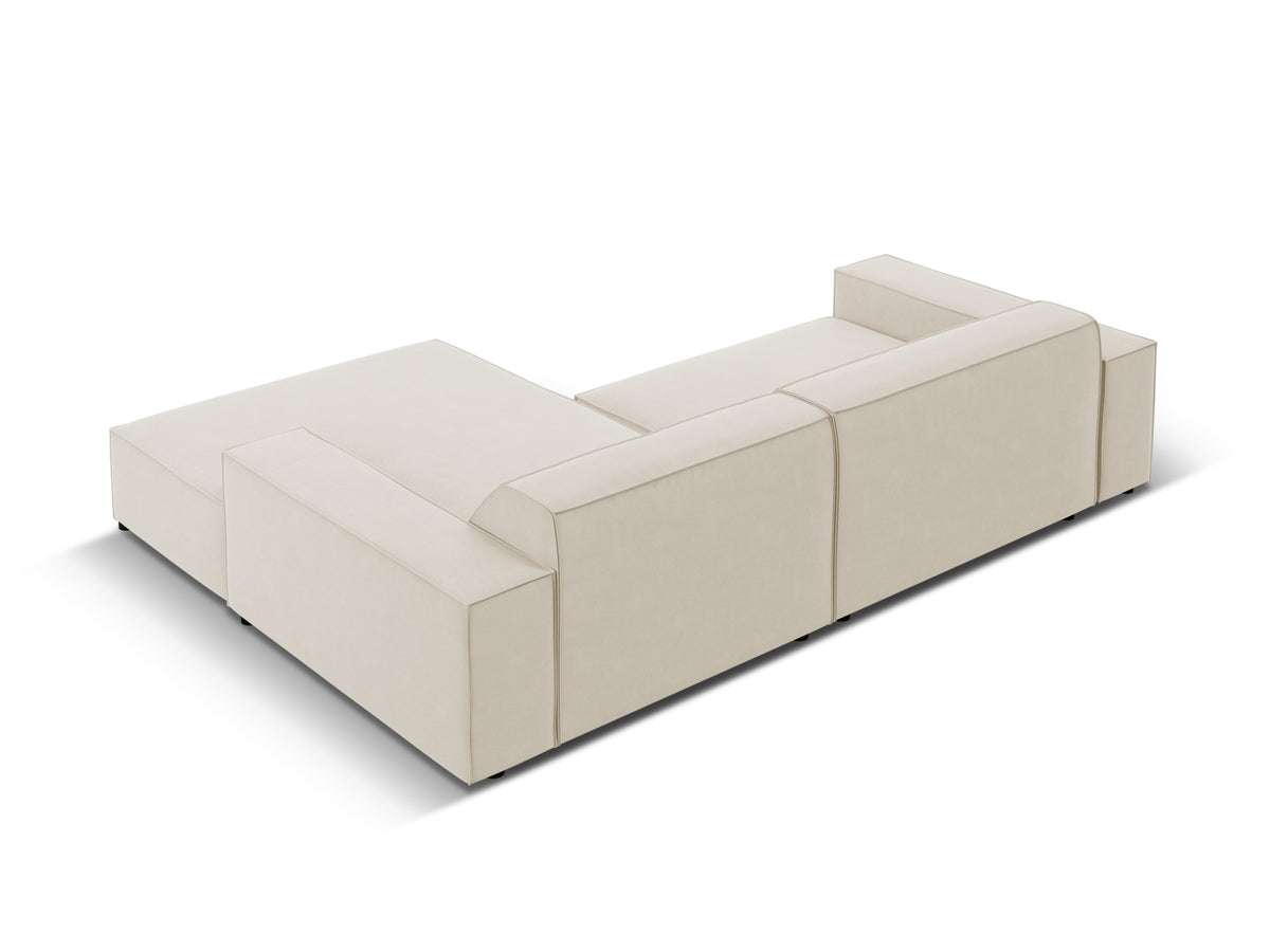 Jodie Velour modulares Ecksofa rechts 3 Sitzer in Dark Beige-Bluvel präsentiert im Onlineshop von KAQTU Design AG. L-Sofa rechts ist von Micadoni