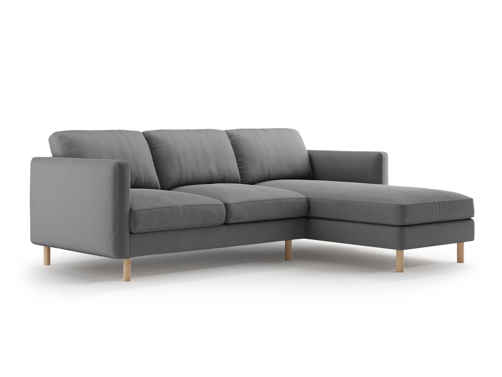 Erleben Sie das Eden Velour Ecksofa rechts von Micadoni: Stilvolles Design, luxuriöses Velours und hervorragender Komfort für Ihr Zuhause.
