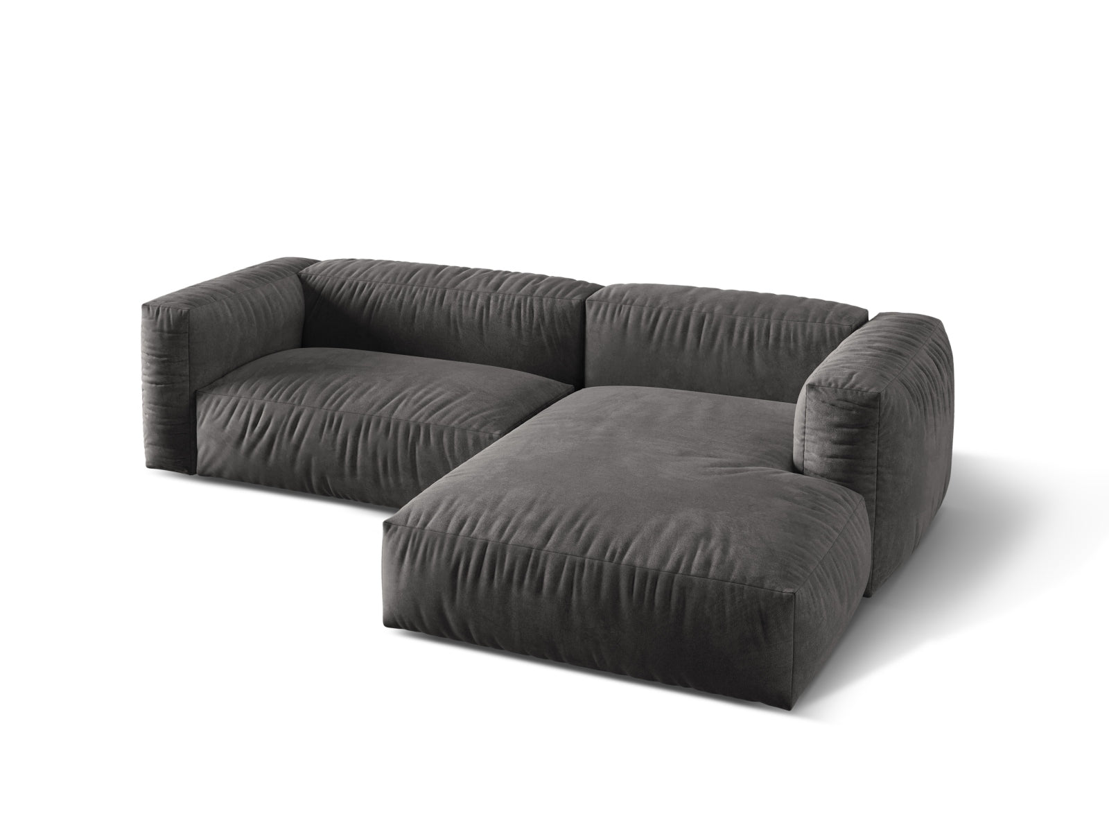 Stylisches, graues 2-Sitzer Ecksofa Martina von Micadoni, modular und perfekt für zeitgemäße Wohnkonzepte, erhältlich bei KAQTU.