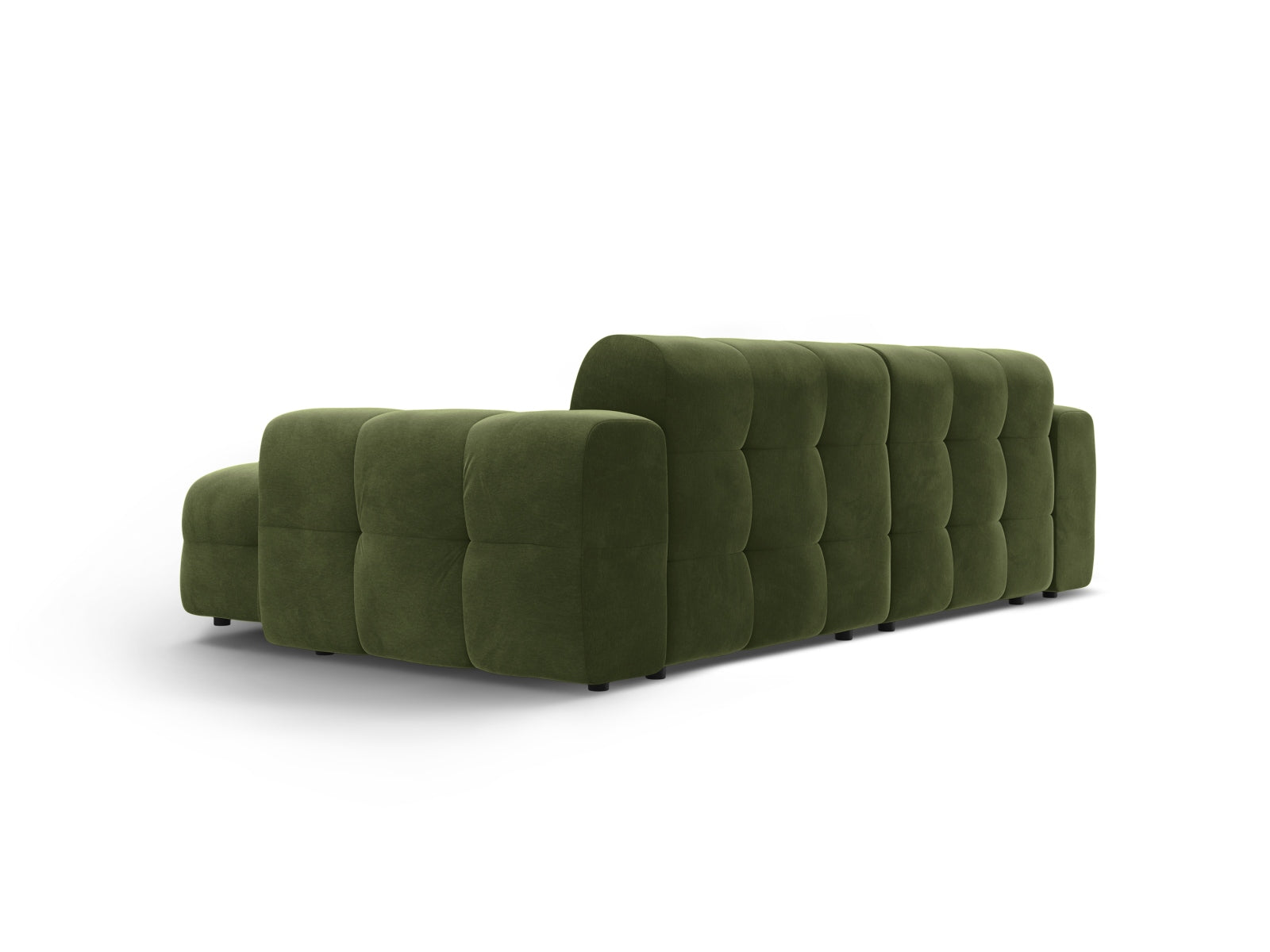 Elegantes Kendal Velour Ecksofa in Army Green, 4-Sitzer, vereint Komfort und modernes Design für ein stilvolles Wohnambiente.