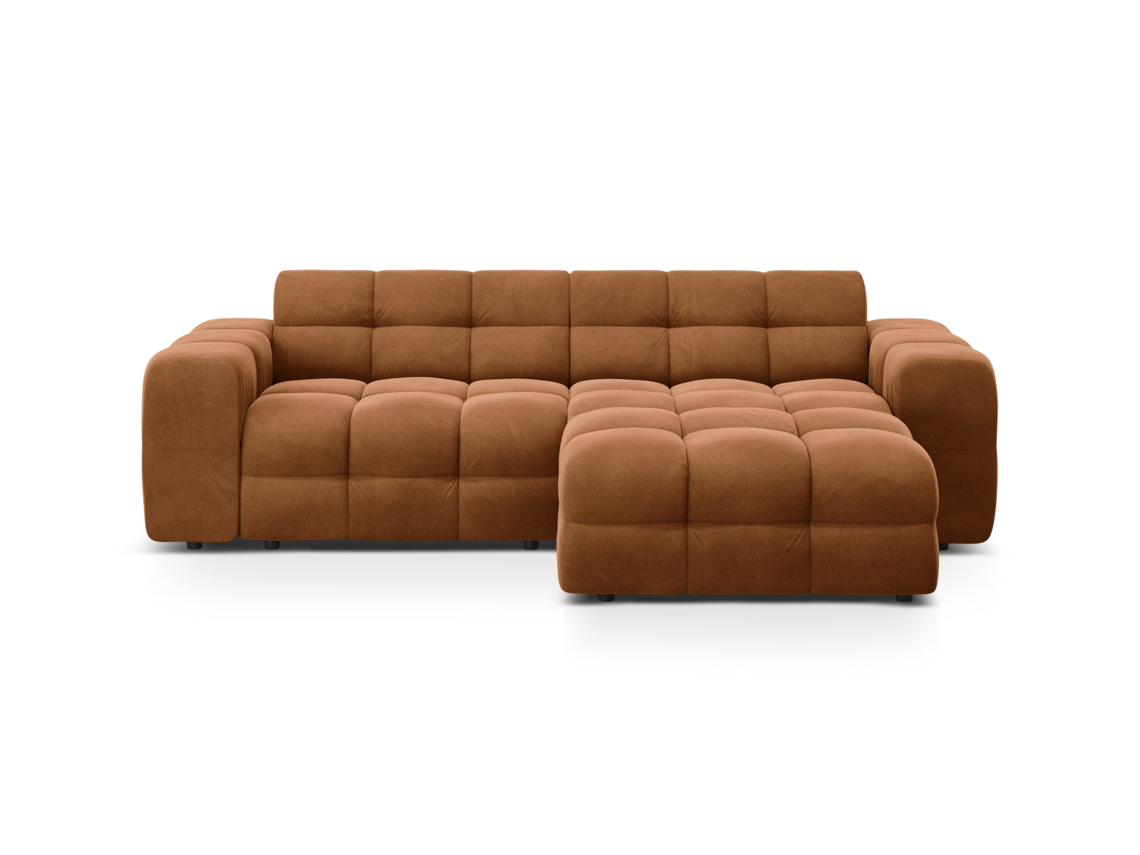 Kendal Velour Ecksofa rechts 4 Sitzer in Camel-Magic Velvet präsentiert im Onlineshop von KAQTU Design AG. L-Sofa rechts ist von Micadoni