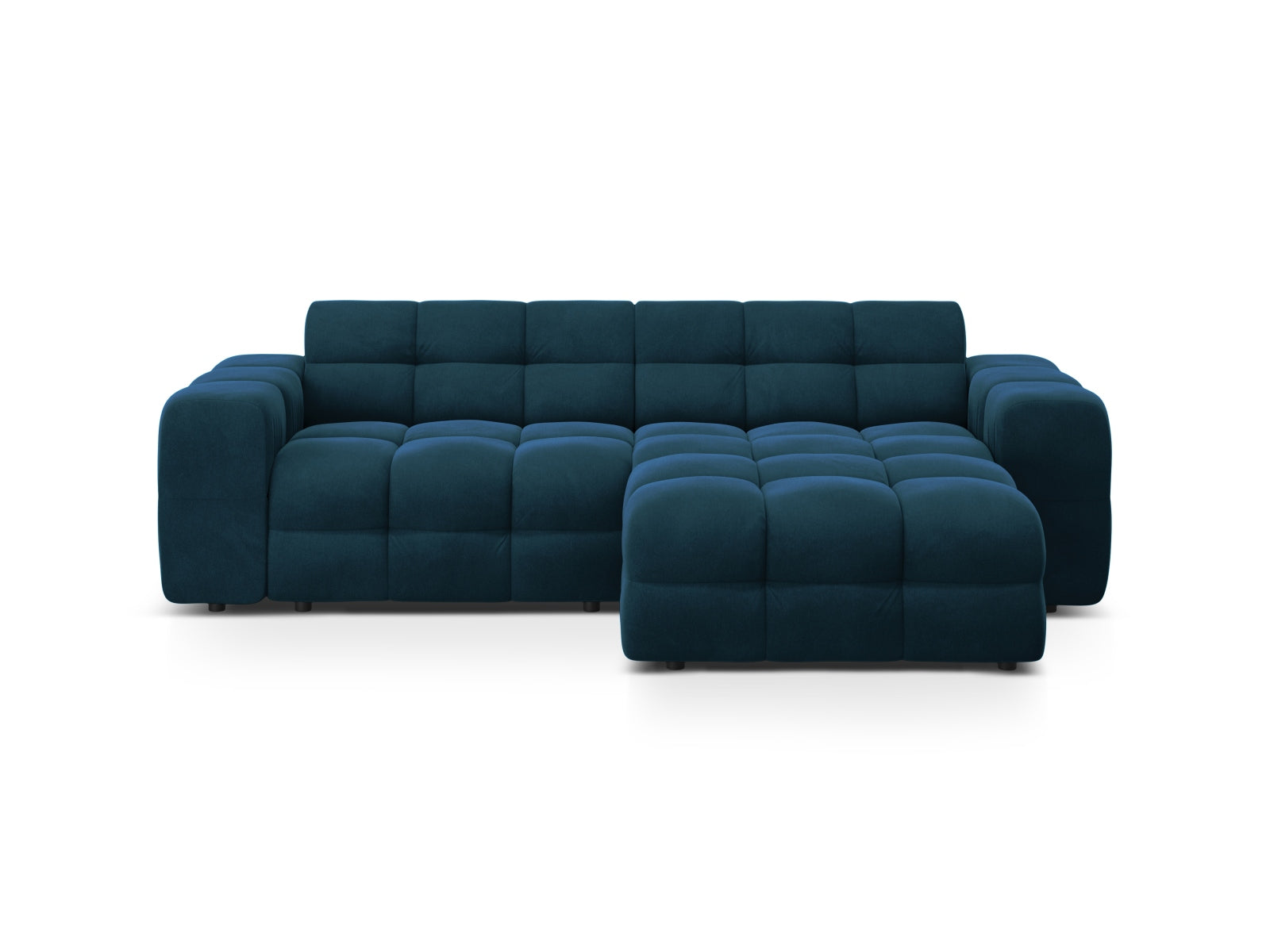 Kendal Velour Ecksofa rechts 4 Sitzer in Navy Blue präsentiert im Onlineshop von KAQTU Design AG. Ecksofa rechts ist von Micadoni