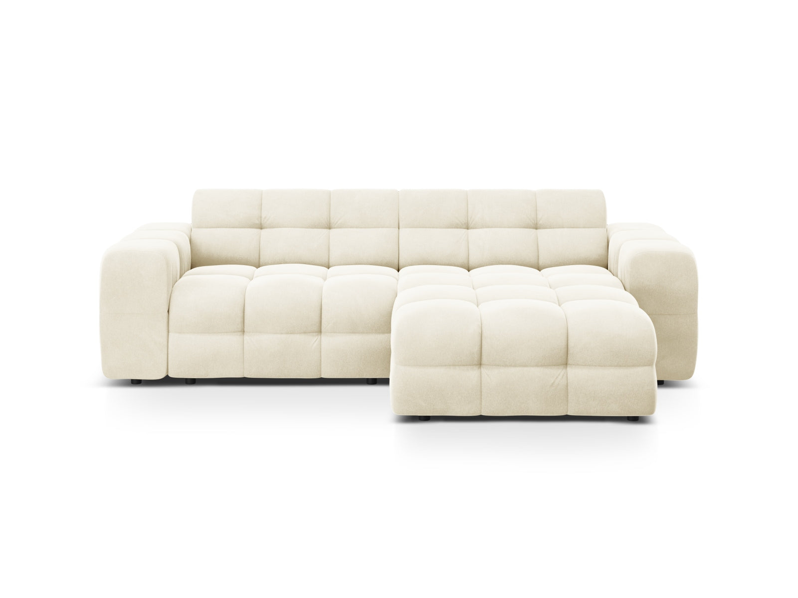 Kendal Velour Ecksofa rechts 4 Sitzer in Ivory-Magic Velvet präsentiert im Onlineshop von KAQTU Design AG. L-Sofa rechts ist von Micadoni