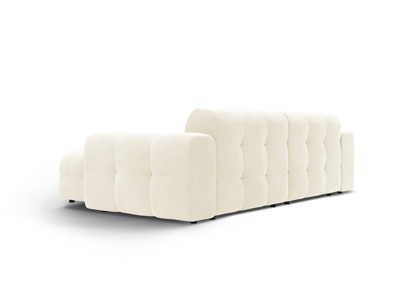 Elegantes Kendal Velour Ecksofa in Ivory, ideal für 4 Personen, kombiniert Stil und Komfort für Ihr Wohnzimmer.