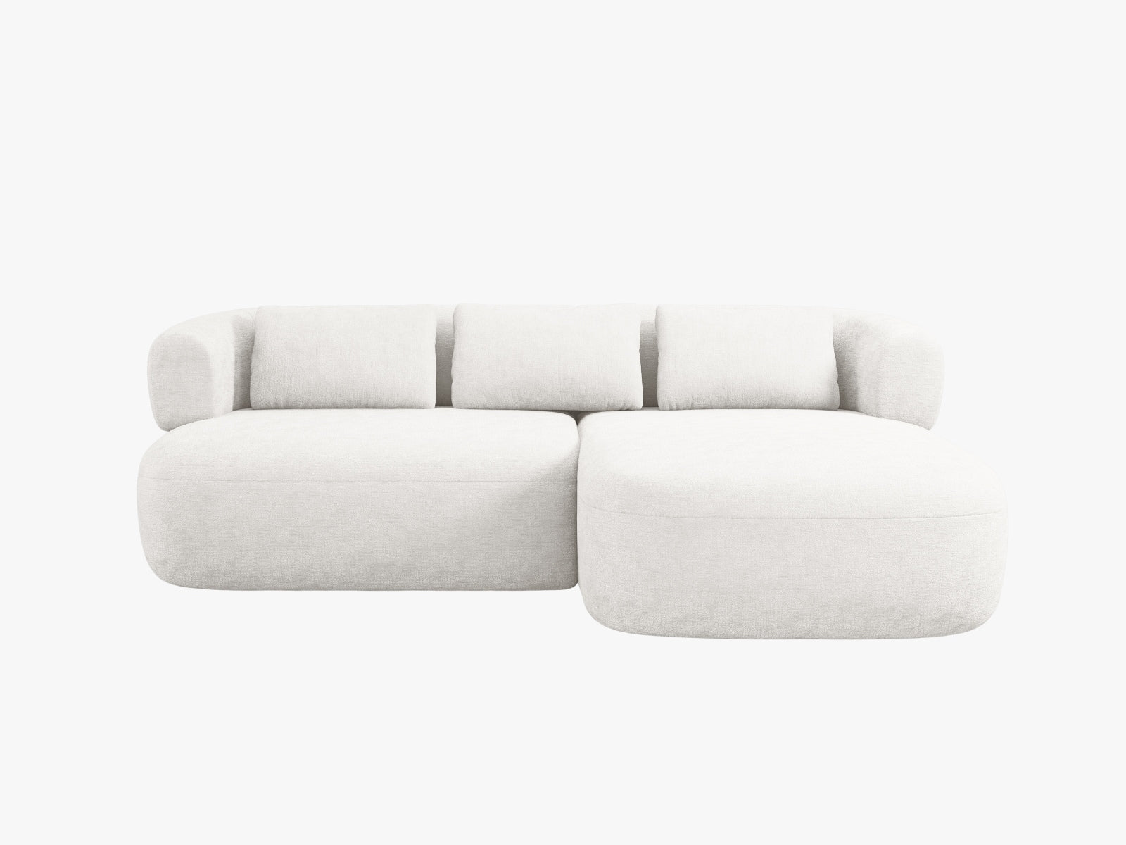 Das Jenny Ecksofa rechts 5 Sitzer von Micadoni bietet stilvolle Eleganz und großzügigen Platz für entspannte Stunden mit Familie und Freunden.