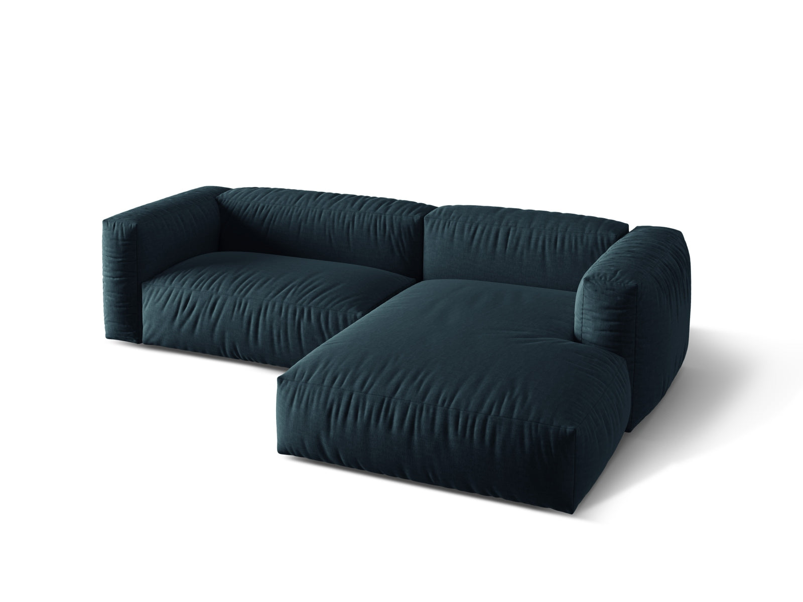 Martina Modulares Ecksofa rechts 2 Sitzer in Blue Jeans-Boston präsentiert im Onlineshop von KAQTU Design AG. L-Sofa rechts ist von Micadoni