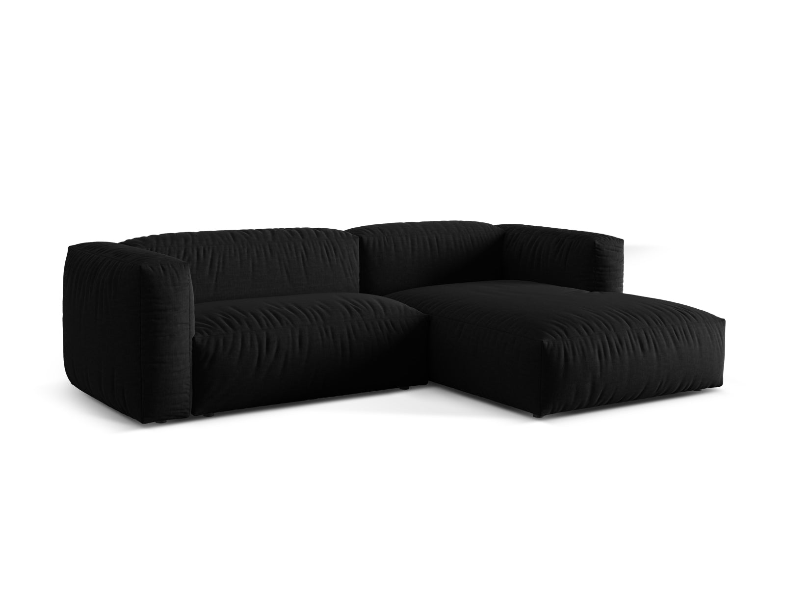 Elegantes Martina Ecksofa in Schwarz-Boston, 2-Sitzer, ideal für moderne Wohnräume. Hochwertige Verarbeitung von Micadoni.