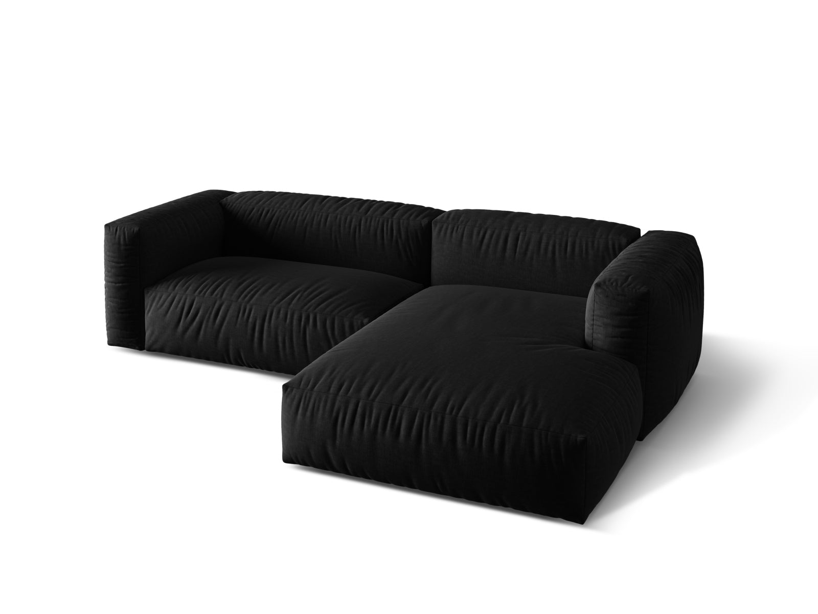 Stylisches Martina 2-Sitzer Ecksofa in Schwarz-Boston, perfekt für zeitgemäße Wohnkonzepte. Hochwertige Materialien von Micadoni.