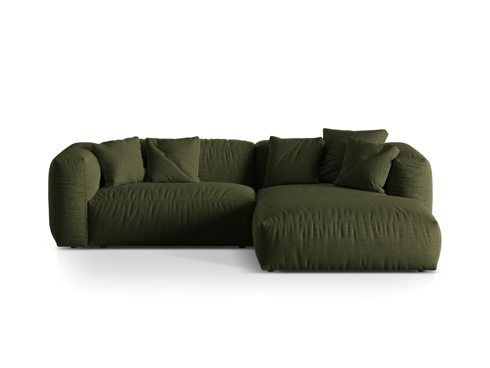 Martina Modulares Ecksofa rechts 2 Sitzer in Green-Boston präsentiert im Onlineshop von KAQTU Design AG. L-Sofa rechts ist von Micadoni