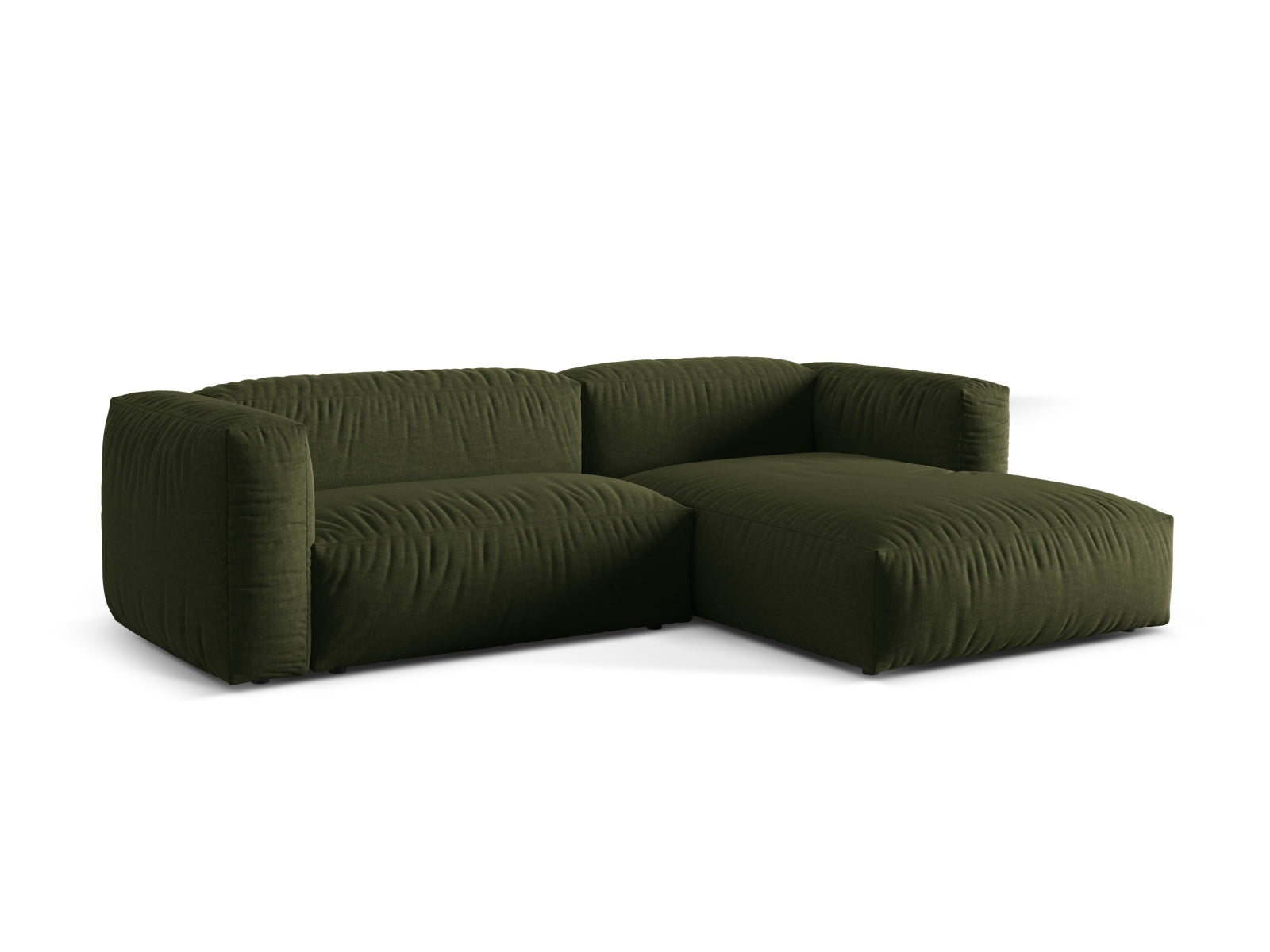 Martina Modulares Ecksofa rechts 2 Sitzer in Green-Boston präsentiert im Onlineshop von KAQTU Design AG. L-Sofa rechts ist von Micadoni